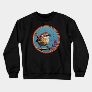 Dreoilin Wren Embroidered Patch Crewneck Sweatshirt